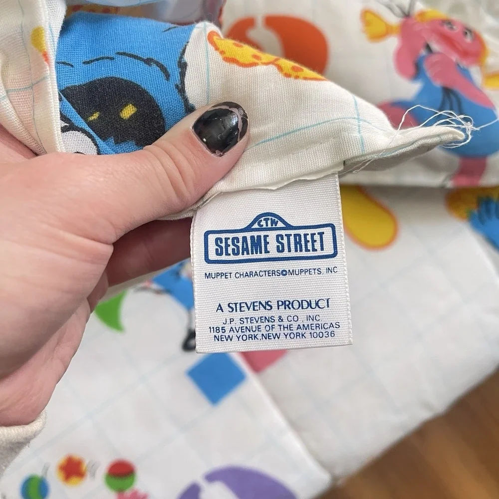 VTG Stevens Sesame Street ABC Blanket Comforter Big Bird Cookie Monster 58x75